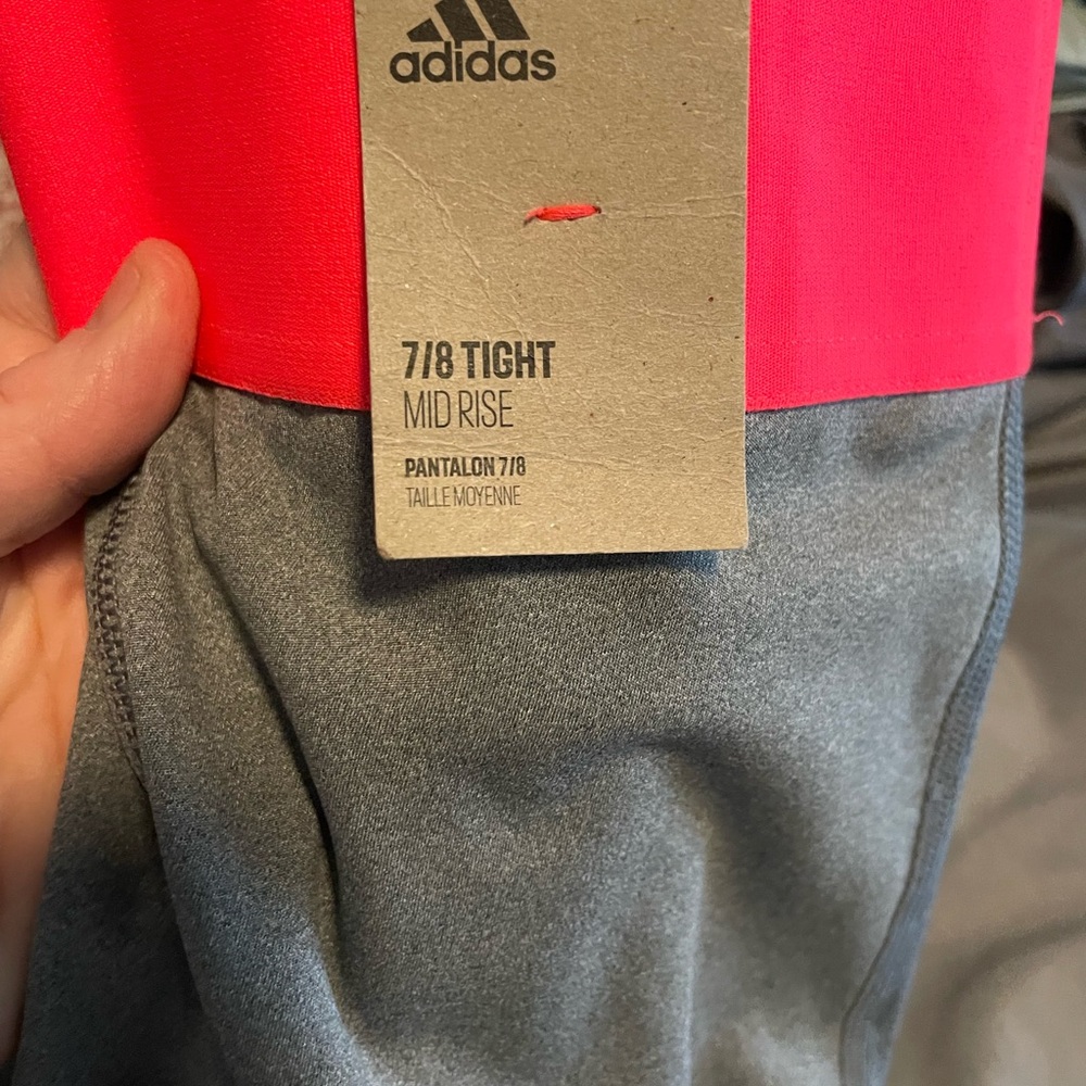 Adidas Women’s Alpha-Skin tight 7/8 Leggings - Bright Pink and Gray